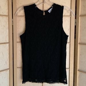 California Style black sleeveless blouse sz S